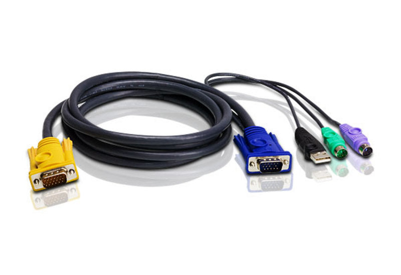 Aten KVM Cable 3m with USB & PS/2 to 3in1 SPHD - Image 2