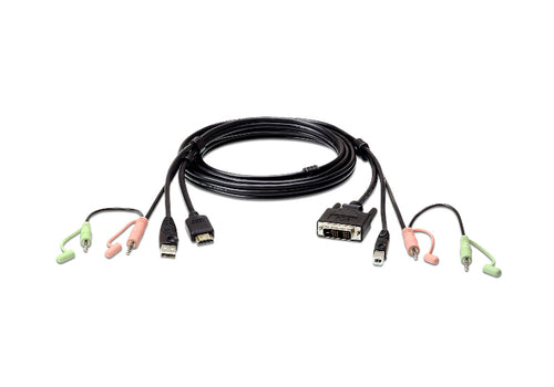 Aten KVM Cable 1.8m with HDMI, USB & Audio to DVI-D (Single Link), USB & Audio - Image 2