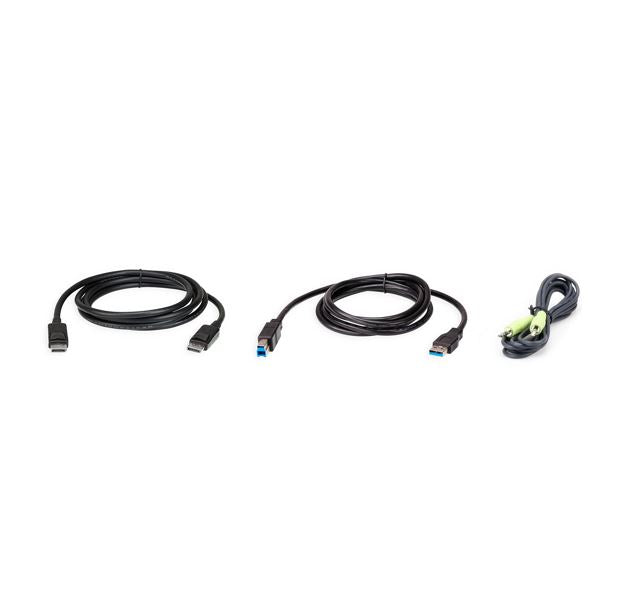 Aten 2M USB DisplayPort KVM Cable Kit, Enables the connection of Video, USB Keyboard/Mouse and Audio (Speaker) - Image 1