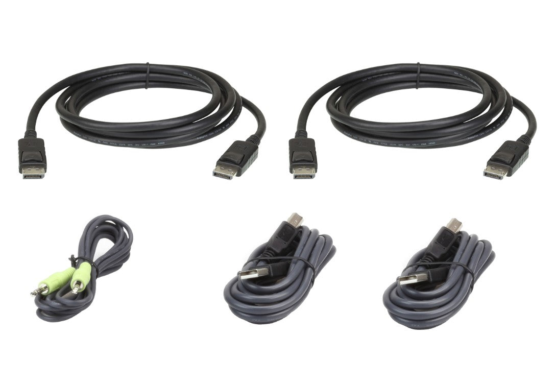 Aten 1.8m USB DisplayPort Dual Display Secure KVM Cable Kit - Image 2