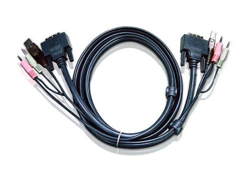 Aten KVM Cable 1.8m with DVI-D (Single Link) USB & Audio to DVI-D (Single Link), USB & Audio - Image 1