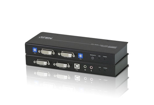 Aten DVI Dual View KVM Extender with Audio, RS232, EDID mode support, Sun/Mac KB/MS support - Image 1