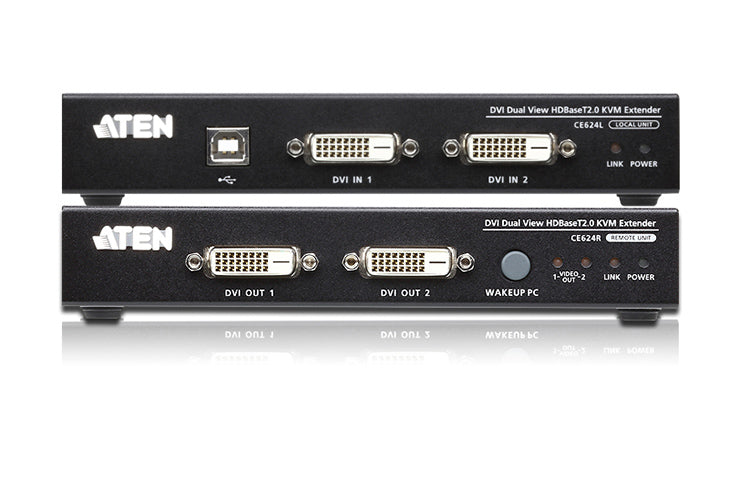 Aten HDBaseT2.0  DVI Dual View USB KVM Console Extender  w/RS-232 - Image 2