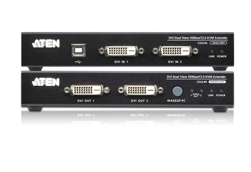 Aten HDBaseT2.0  DVI Dual View USB KVM Console Extender  w/RS-232 - Image 2