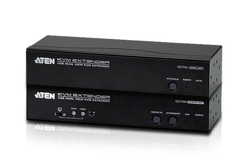 Aten USB Dual VGA Cat 5 KVM Extender (1600 x 1200@150m);1920 x 1200 @ 60Hz (30 m), RS-232, Audio (LS) - Image 1