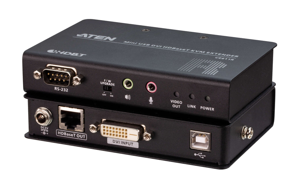 Aten DVI HDBaseT Mini KVM Extender, extends USB Keyboard and mouse with DVI video up to 1920 x 1200 @ 100m (Cat 6a), 2 USB 2.0 ports, - Image 2