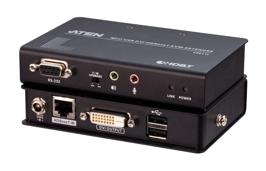 Aten DVI HDBaseT Mini KVM Extender, extends USB Keyboard and mouse with DVI video up to 1920 x 1200 @ 100m (Cat 6a), 2 USB 2.0 ports, - Image 3