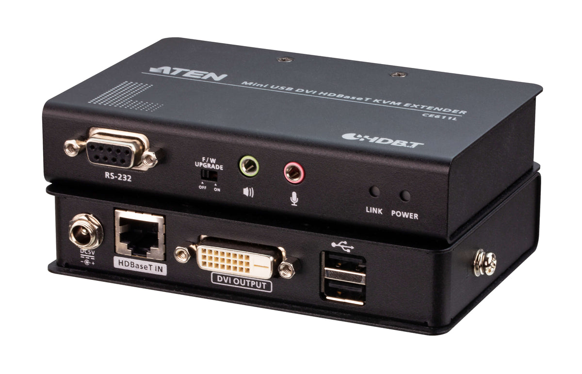 Aten DVI HDBaseT Mini KVM Extender, extends USB Keyboard and mouse with DVI video up to 1920 x 1200 @ 100m (Cat 6a), 2 USB 2.0 ports, - Image 3