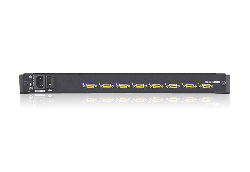 Aten Rackmount KVM Switch 8 Port VGA PS/2-USB w/ 19" LCD Display, 2x Custom KVM Cables Included, 1280x1024@75hz Display, LED Illumination - Image 2