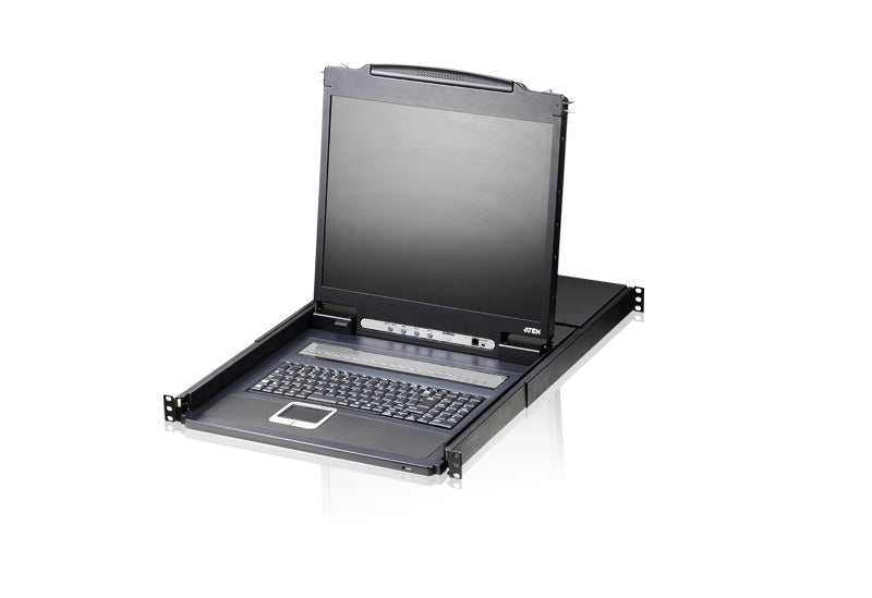 Aten Rackmount KVM Switch 8 Port VGA PS/2-USB w/ 19" LCD Display, 2x Custom KVM Cables Included, 1280x1024@75hz Display, LED Illumination - Image 4