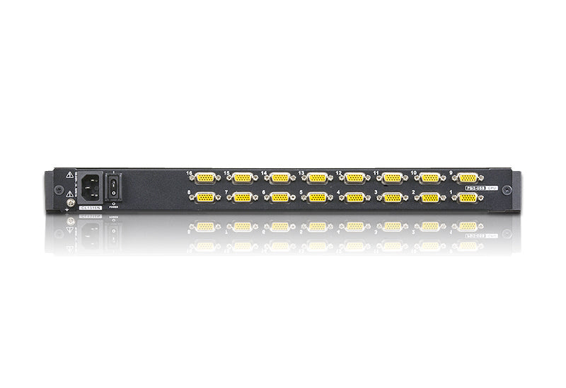 Aten Rackmount KVM Switch 16 Port VGA PS/2-USB w/ 19" LCD Display, 2x Custom KVM Cables Included, 1280x1024@75hz Display, LED Illumination - Image 2