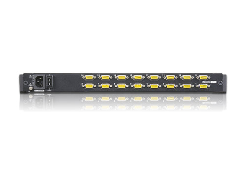 Aten Rackmount KVM Switch 16 Port VGA PS/2-USB w/ 19" LCD Display, 2x Custom KVM Cables Included, 1280x1024@75hz Display, LED Illumination - Image 2