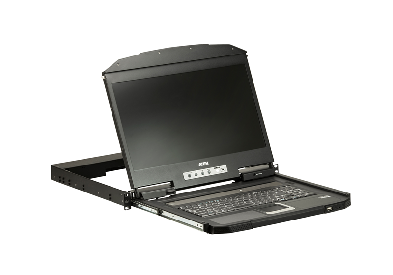Aten Rackmount Single Rail LCD Console HDMI USB w/ 18.5" LCD Display, 1x Custom KVM Cable Included, 1920x1080@60hz Display, LED Illumination - Image 2