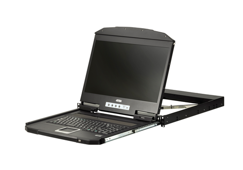 Aten Rackmount Single Rail LCD Console HDMI USB w/ 18.5" LCD Display, 1x Custom KVM Cable Included, 1920x1080@60hz Display, LED Illumination - Image 1