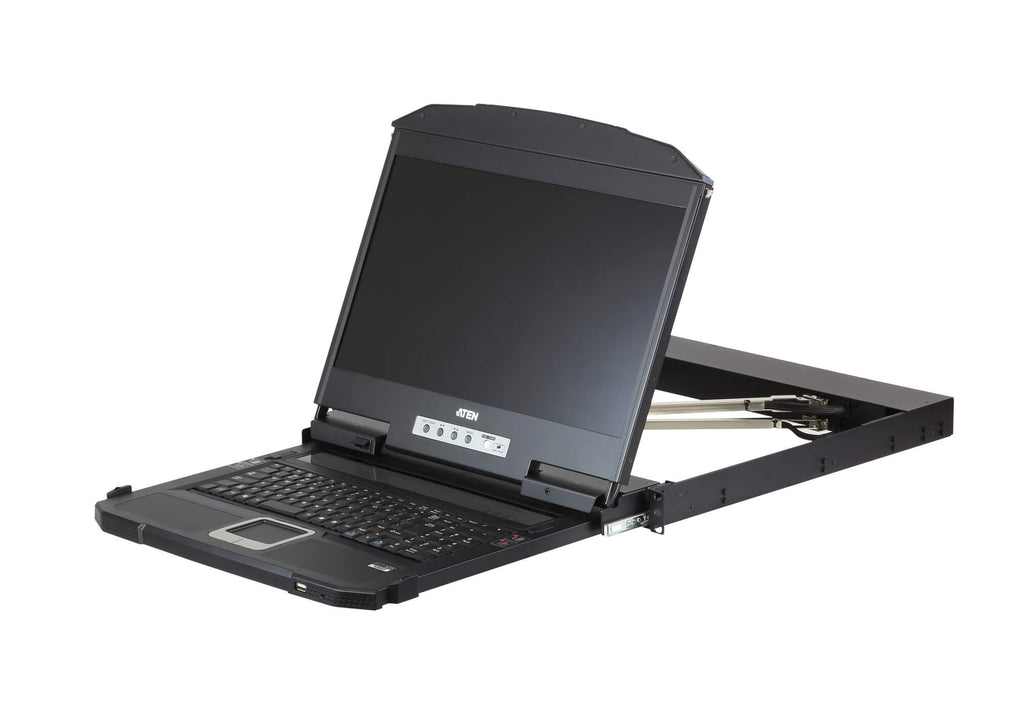 Aten Rackmount Dual Rail LCD Console VGA,HDMI,DVI & USB w/ 18.5" LCD Display, 1x Custom KVM Cable Included, 1920x1080@60hz Display, LED Illumination L - Image 1
