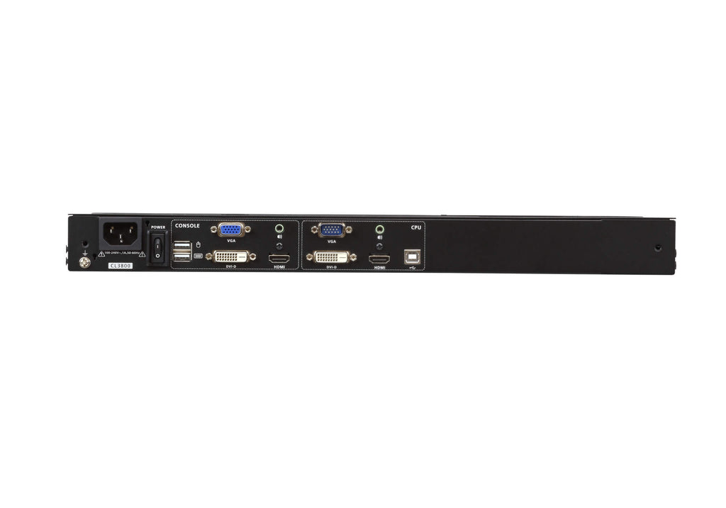 Aten Rackmount Dual Rail LCD Console VGA,HDMI,DVI & USB w/ 18.5" LCD Display, 1x Custom KVM Cable Included, 1920x1080@60hz Display, LED Illumination L - Image 3