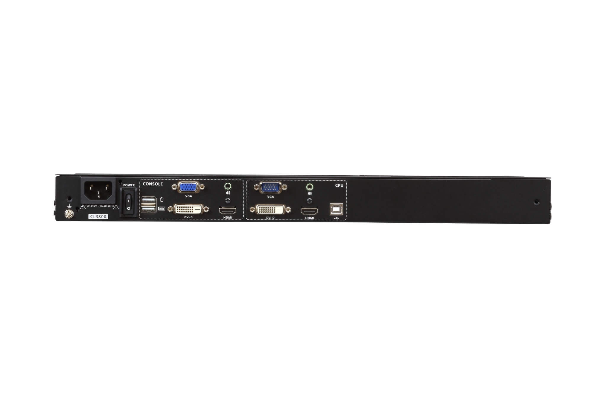 Aten Rackmount Dual Rail LCD Console VGA,HDMI,DVI & USB w/ 18.5" LCD Display, 1x Custom KVM Cable Included, 1920x1080@60hz Display, LED Illumination L - Image 3