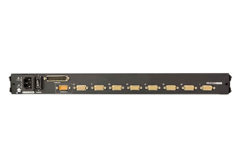 Aten Rackmount KVM Switch Single Rail 8 Port VGA PS/2-USB w/ 17" LCD Display, 2x Custom KVM Cables, 1280x1024@75hz Display, LED Illumination - Image 2