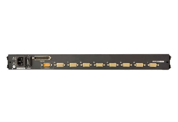 Aten Rackmount KVM Switch Single Rail 8 Port VGA PS/2-USB w/ 17" LCD Display, 2x Custom KVM Cables, 1280x1024@75hz Display, LED Illumination