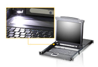 Aten Rackmount KVM Switch Single Rail 8 Port VGA PS/2-USB w/ 17" LCD Display, 2x Custom KVM Cables, 1280x1024@75hz Display, LED Illumination - Image 3