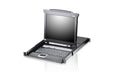 Aten Rackmount KVM Switch Single Rail 8 Port VGA PS/2-USB w/ 19" LCD Display, 2x Custom KVM Cables, 1280x1024@75hz Display, LED Illumination - Image 1