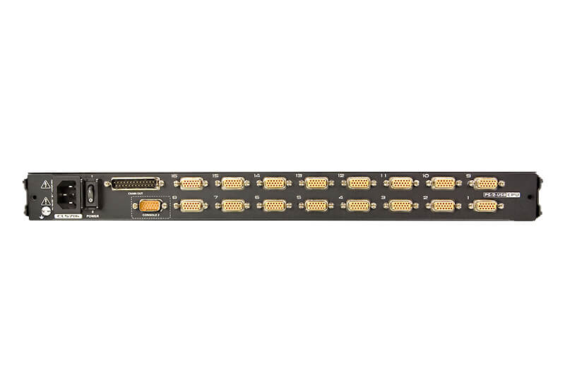 Aten Rackmount KVM Switch Single Rail 16 Port VGA PS/2-USB w/ 19" LCD Display, 2x Custom KVM Cables, 1280x1024@75hz Display, LED Illumination - Image 2