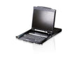 Aten Rackmount KVM Switch Dual Rail 8 Port VGA PS/2-USB w/ 19" LCD Display, 2x Custom KVM Cables Included, 1280x1024@75hz Display, LED Illumination - Image 1