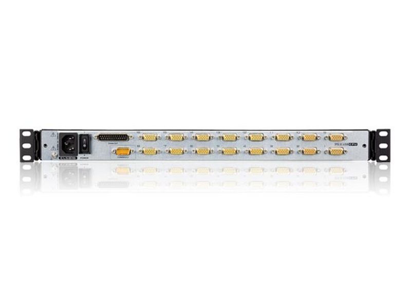 Aten Rackmount KVM Switch Dual Rail 16 Port VGA PS/2-USB w/ 19" LCD Display, 3x Custom KVM Cables, 1280x1024@75hz Display, LED Illumination - Image 2