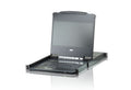 Aten Rackmount KVM Switch Single Rail 8 Port DVI USB w/ 17.3" LCD Display, 2x Custom KVM Cables, 1920x1200@60hz Display, LED Illumination - Image 1