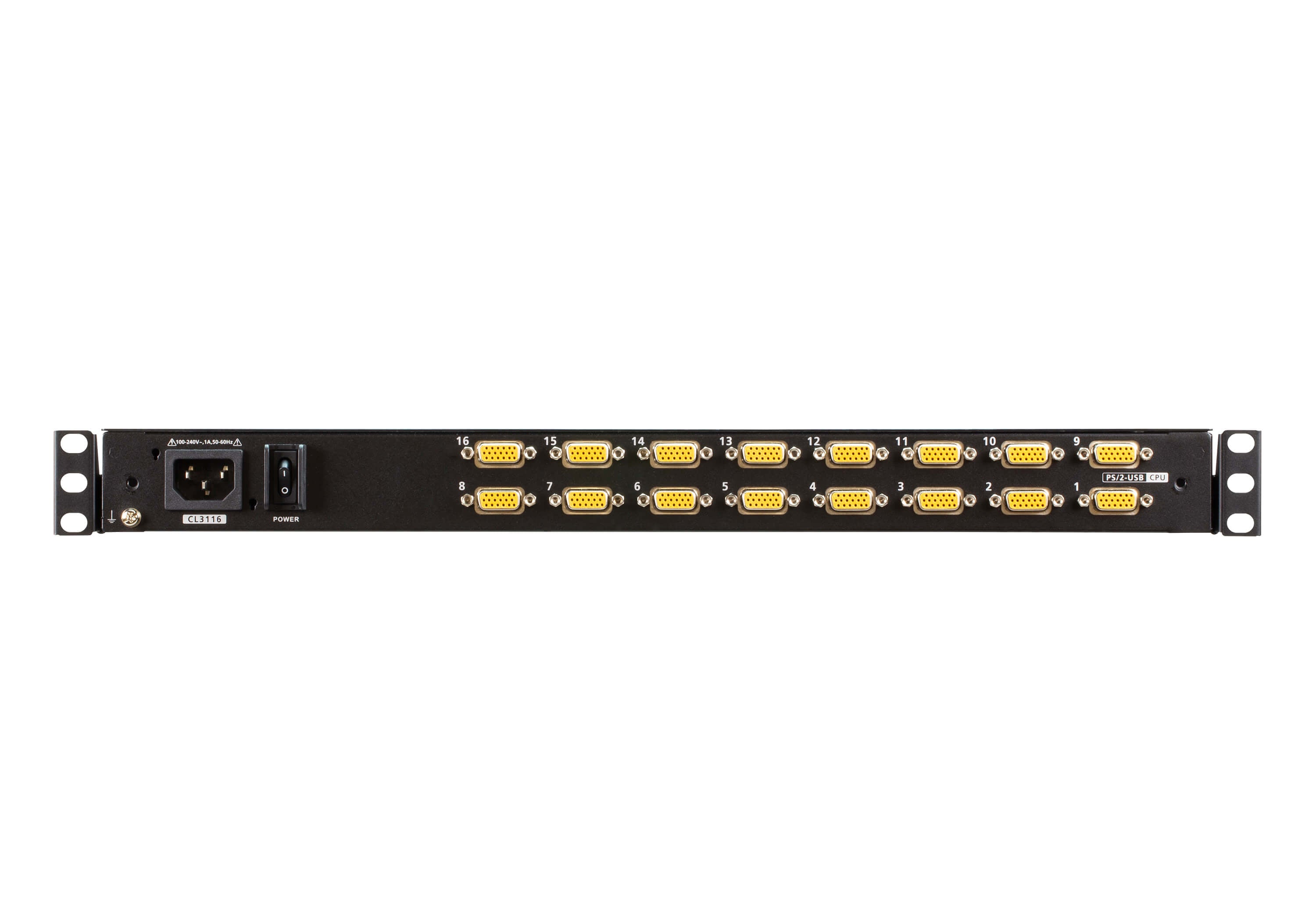 Aten Rackmount KVM Switch 16 Port VGA w/ 18.5" LCD Display, 2x Custom KVM Cables Included, 1366x768@60hz Display, Short Depth Design - Image 2