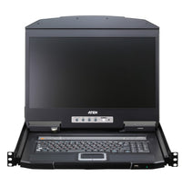 ATEN 8-Port USB HDMI Single Rail LCD KVM over IP Switch, 18.5" LCD screen with Full HD resolution of 1920 x 1080, 1U short-depth - Image 2