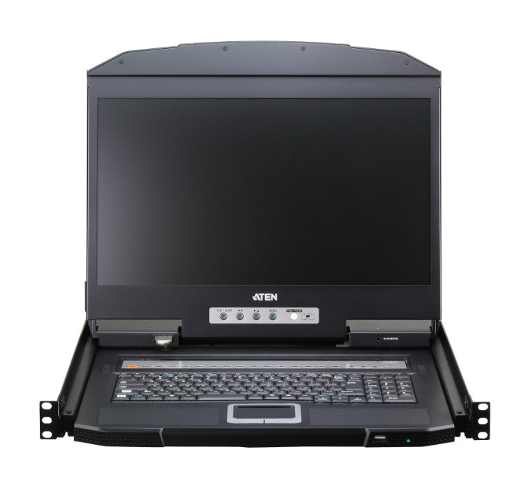 ATEN 16-Port USB HDMI Single Rail LCD KVM over IP Switch, 1U short-depth, 18.5" LCD screen with Full HD resolution of 1920 x 1080 - Image 2