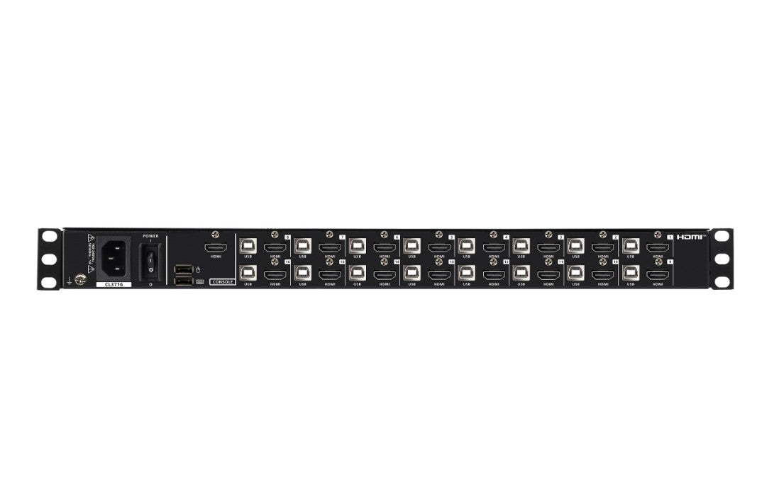 ATEN 16-Port USB HDMI Single Rail WideScreen LCD KVM Switch, 1U short-depth, 18.5" LCD screen with resolution of 1366 x 768 - Image 3