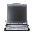 Aten 17" 1U Local/Remote Share Access 8-Port Single Rail LCD KVM over IP Switch - Image 1