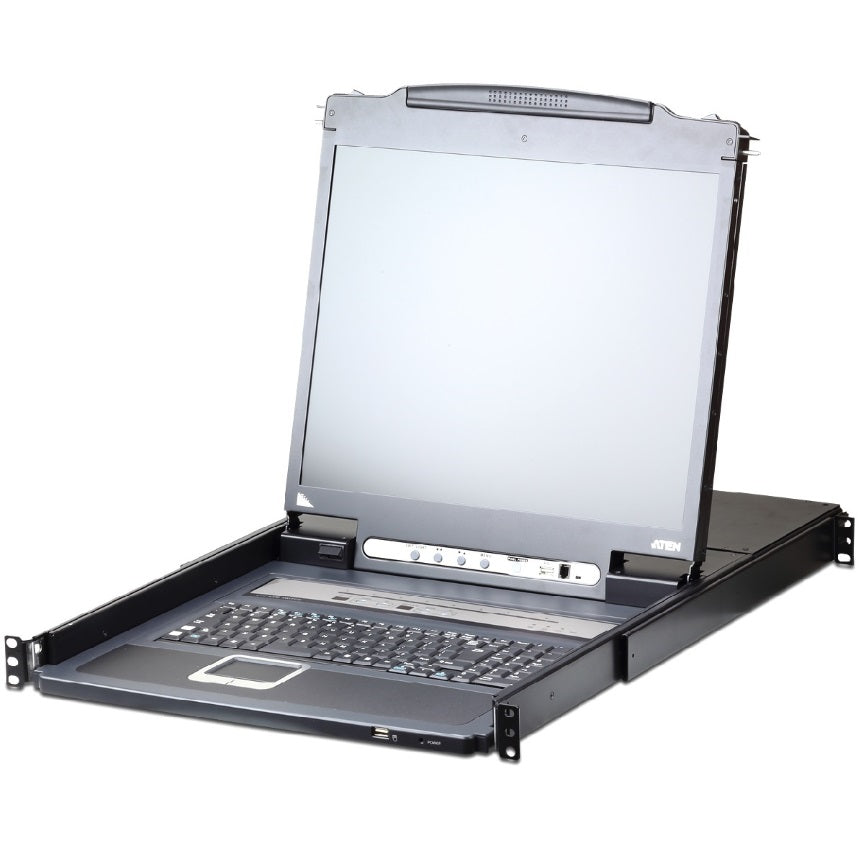 Aten 17" 1U Local/Remote Share Access 8-Port Single Rail LCD KVM over IP Switch - Image 2