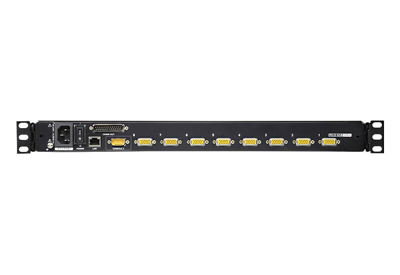 Aten Rackmount KVM Switch Over IP Single Rail 8 Port VGA PS/2-USB w/ 19" LCD Display, 2x Custom KVM Cables, 1280x1024@75hz Display, LED Illumination - Image 2