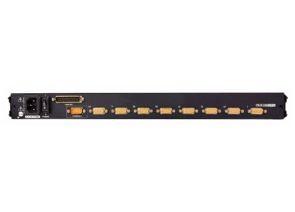 Aten Rackmount 17.3" FHD LCD 8-Port PS/2-USB VGA Single Rail LCD KVM Switch, control up to 256 computers from a single console