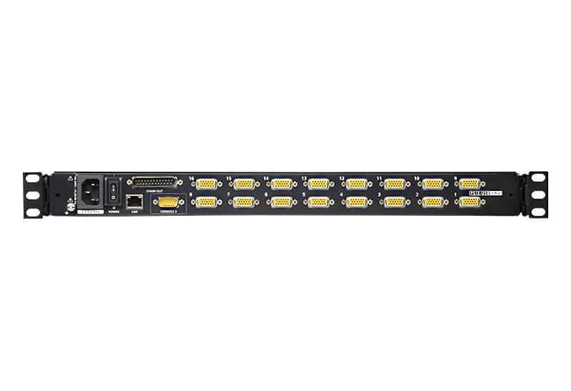 Aten Rackmount KVM Switch Over IP Single Rail 16 Port VGA PS/2-USB w/ 19" LCD Display, 2x Custom KVM Cables, 1280x1024@75hz Display, LED Illumination - Image 2