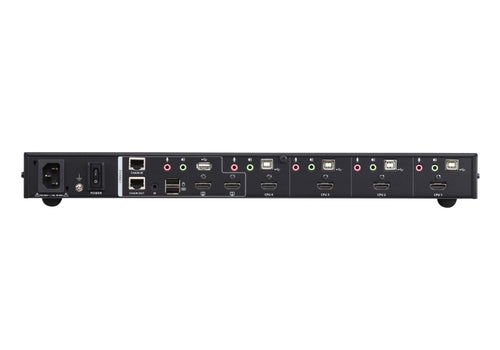Aten Desktop KVMP Switch 4 Port Multi-View 4k HDMI w/ audio, 4x USB HDMI Cables Included, 2x USB Port, Selection Via Front Panel - Image 2