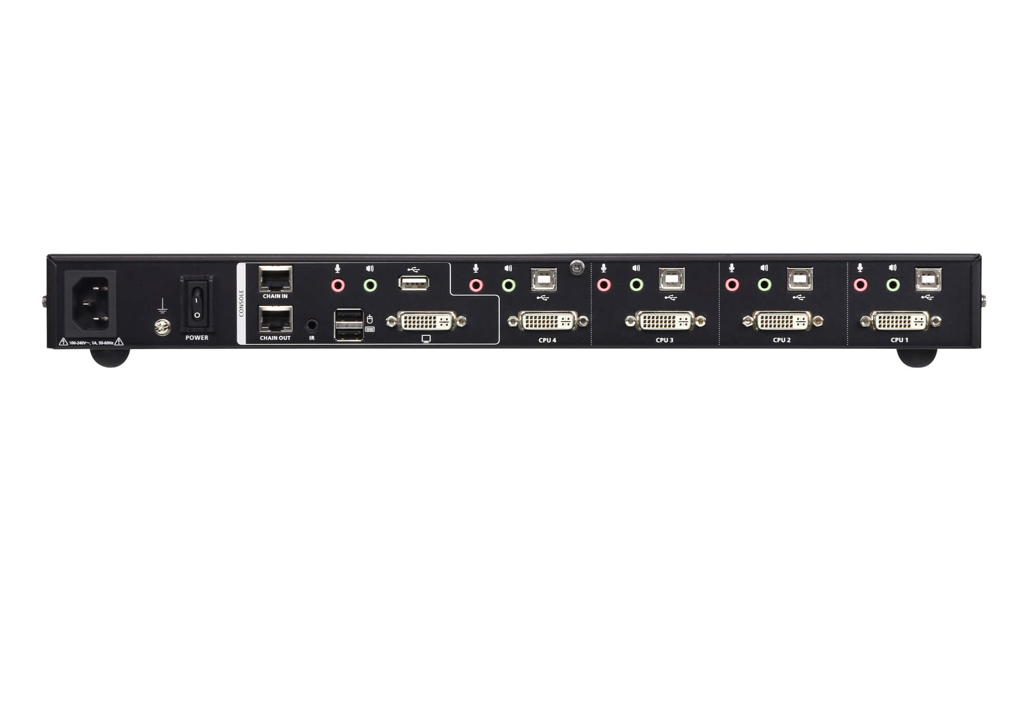 Aten 4-Port DVI Multi-View KVMP Switch, Quad View with Picture in Picture, support up to 1920 x 1200 @ 60 Hz, 4 DVI USB KVM Cables Included - Image 2