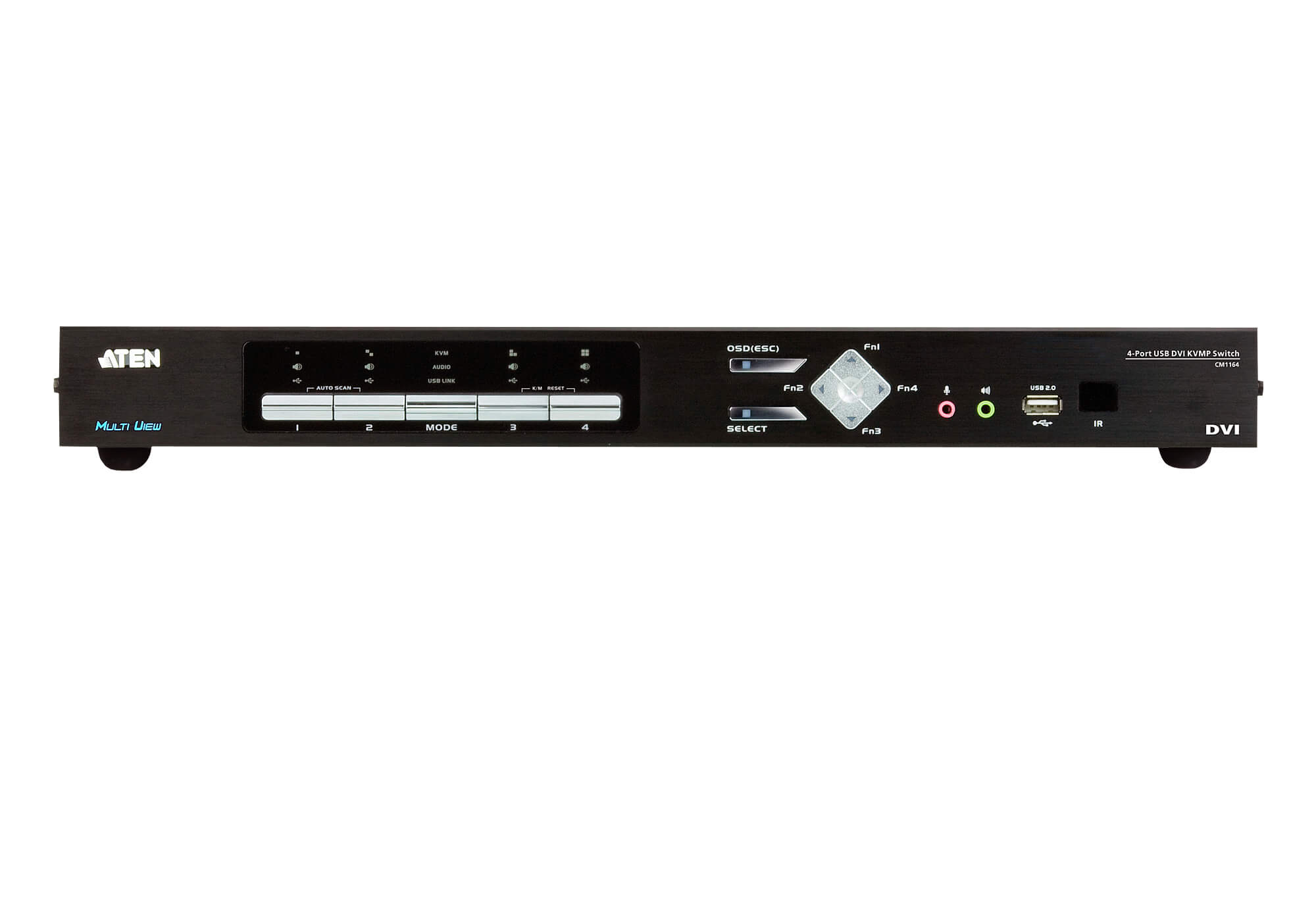 Aten 4-Port DVI Multi-View KVMP Switch, Quad View with Picture in Picture, support up to 1920 x 1200 @ 60 Hz, 4 DVI USB KVM Cables Included - Image 3