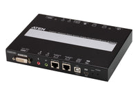 Aten Single Port DVI KVM Over IP with Audio and Virtual Media, supports up to 1920 x 1200 @ 60Hz, 1 DVI USB KVM Cable included, Dual RS232 serial port - Image 1