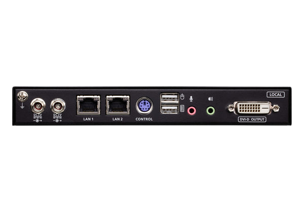 Aten Single Port DVI KVM Over IP with Audio and Virtual Media, supports up to 1920 x 1200 @ 60Hz, 1 DVI USB KVM Cable included, Dual RS232 serial port
