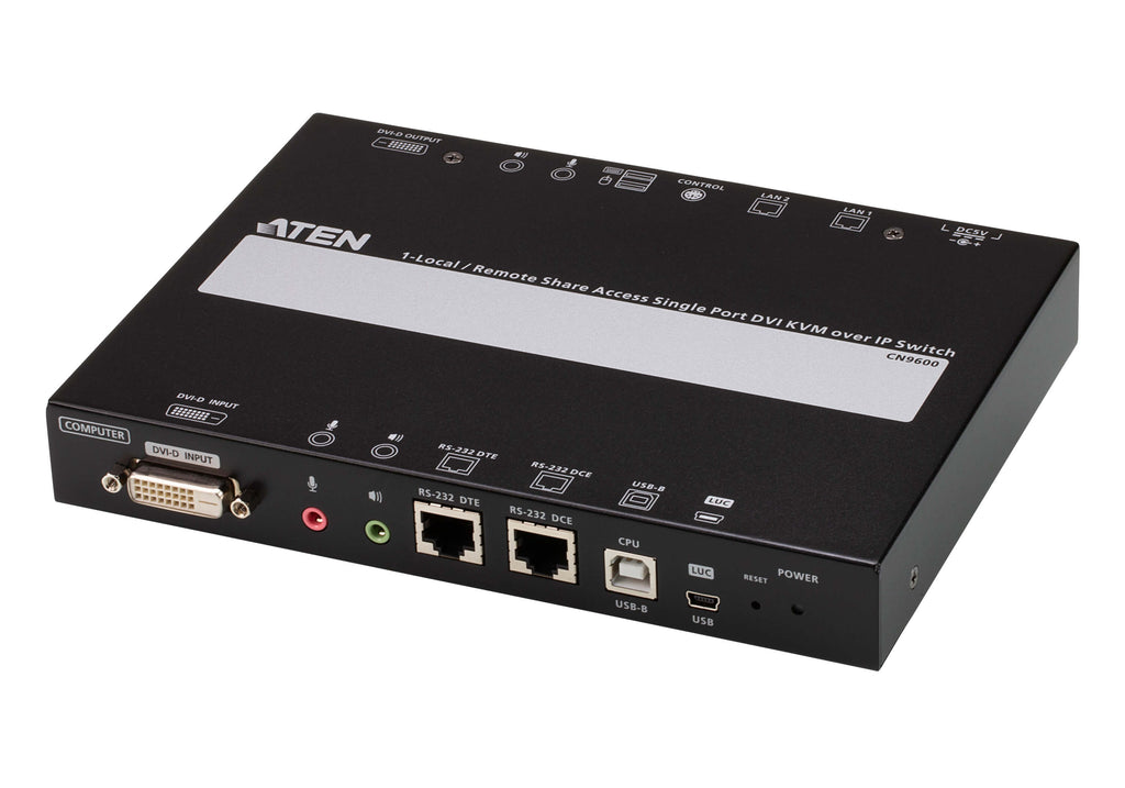Aten Single Port DVI KVM Over IP with Audio and Virtual Media, supports up to 1920 x 1200 @ 60Hz, 1 DVI USB KVM Cable included, Dual RS232 serial port - Image 4