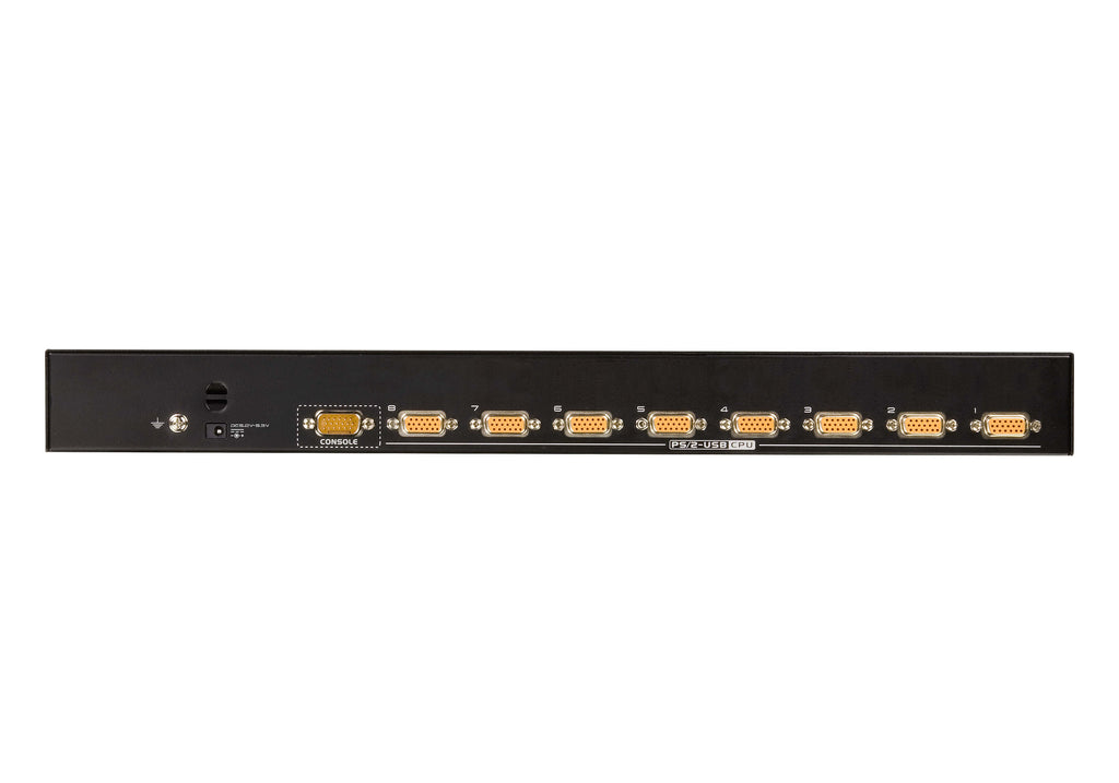 Aten Rackmount KVM Switch 8 Port VGA PS/2-USB, 1x Custom KVM Cable Included, Selection Via Front & USD Menu, Broadcast Mode - Image 2