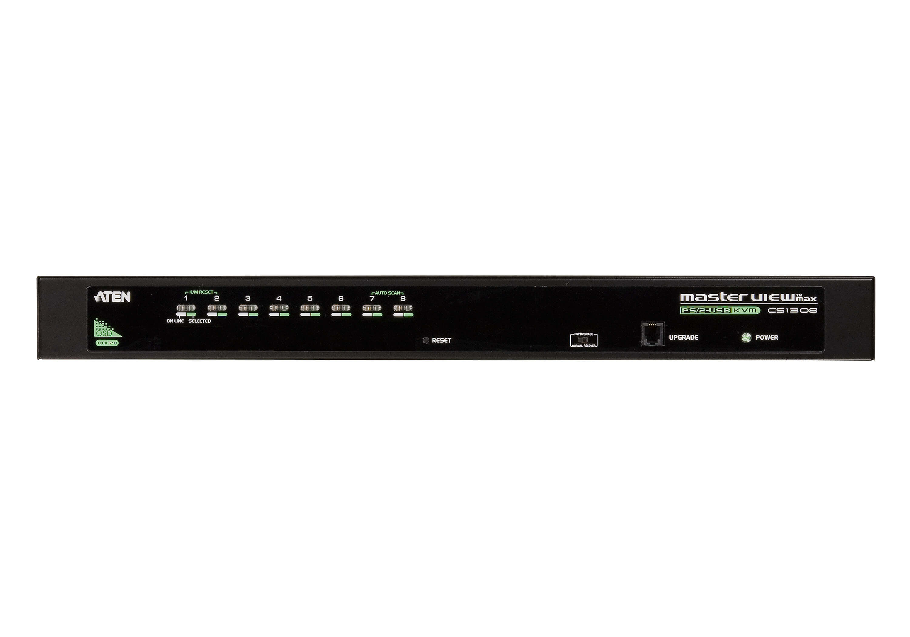 Aten Rackmount KVM Switch 8 Port VGA PS/2-USB, 1x Custom KVM Cable Included, Selection Via Front & USD Menu, Broadcast Mode - Image 3
