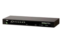 Aten Rackmount KVM Switch 8 Port VGA PS/2-USB, 1x Custom KVM Cable Included, Selection Via Front & USD Menu, Broadcast Mode - Image 1
