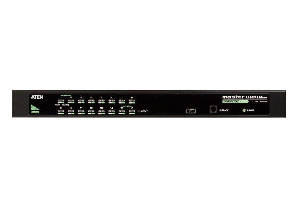 Aten Rackmount KVM Switch 16 Port VGA PS/2-USB, KVM Cables NOT Included, Selection Via Front & USD Menu, Broadcast Mode - Image 3
