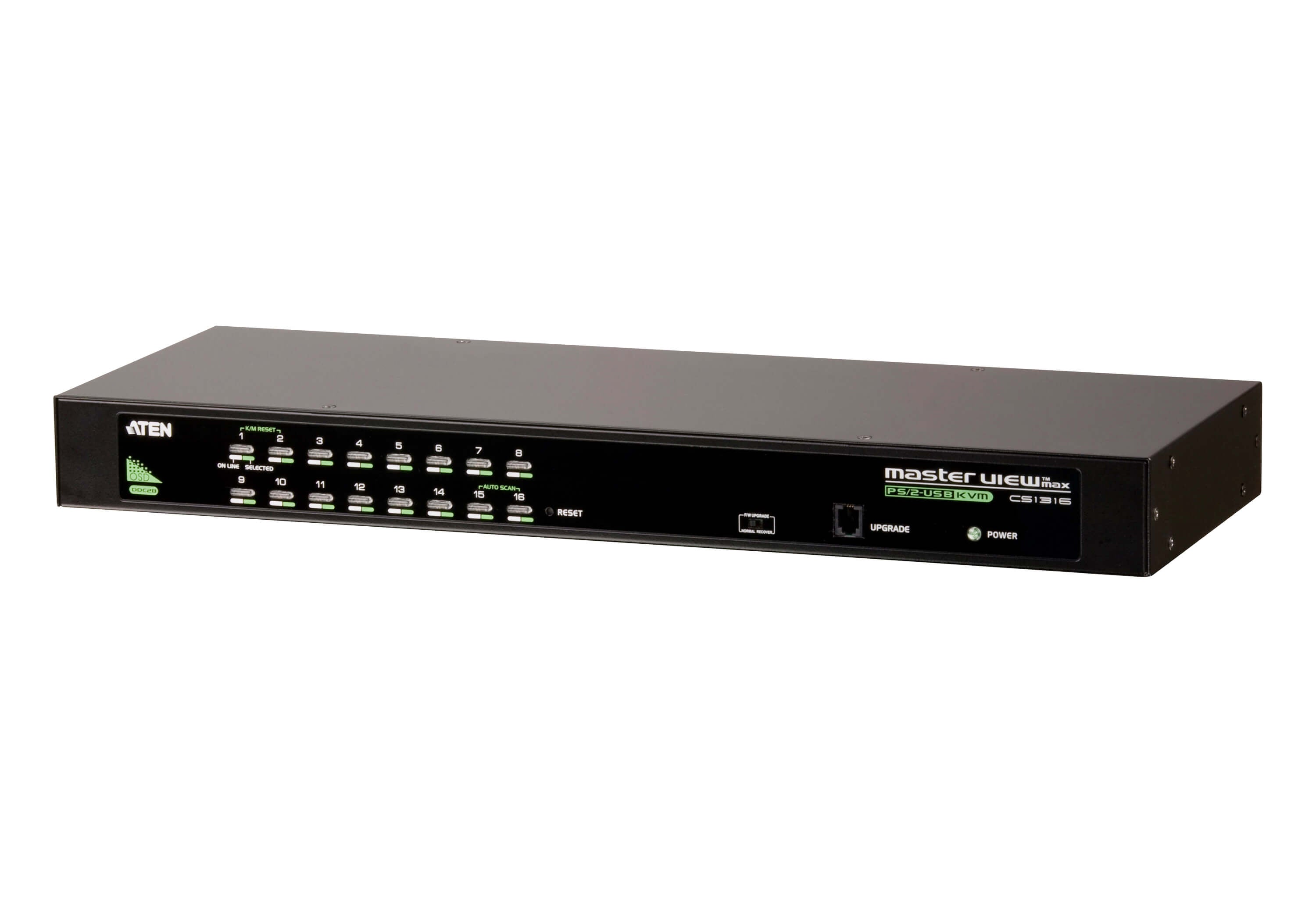Aten Rackmount KVM Switch 16 Port VGA PS/2-USB, KVM Cables NOT Included, Selection Via Front & USD Menu, Broadcast Mode - Image 5