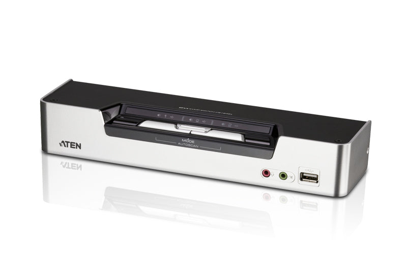 Aten Desktop KVMP Switch 2 Port Dual Display DVI Dual Link w/ audio, 2x Custom KVM Cables Included, 2x USB Port, Selection Via Front Panel - Image 3